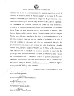 Reavalia&ccedil;&atilde;o das notas da prova subjetiva do cargo de Juiz Leigo