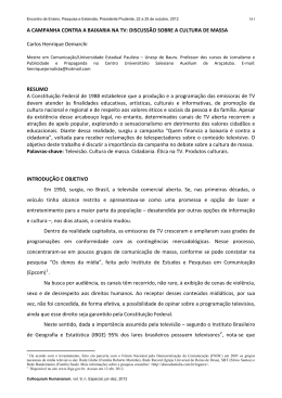 A CAMPANHA CONTRA A BAIXARIA NA TV