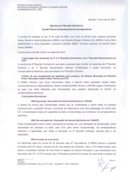 Memória da III Reunião Ordinária do CTA 2007
