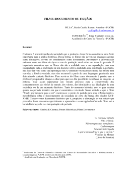 FILME: DOCUMENTO OU FIC&Ccedil;&Atilde;O?