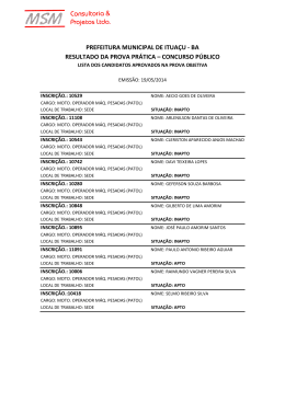 Resultado de provas pr&aacute;ticas