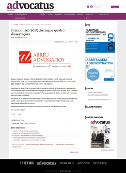 Prémio IAB 2015 distingue quatro dissertações