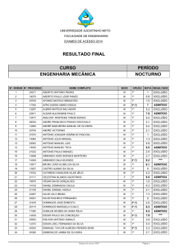 resultado final curso período engenharia mecânica nocturno