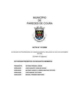 Acta n.º 01 - Câmara Municipal de Paredes de Coura