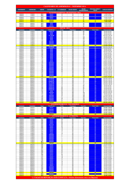CALENDÁRIO DE ASSEMBLEIAS – DEZEMBRO 2014 (*) VAGAS