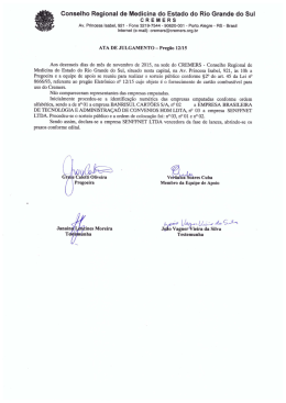 Resultado de sorteio publico - preg&atilde;o 12/2015