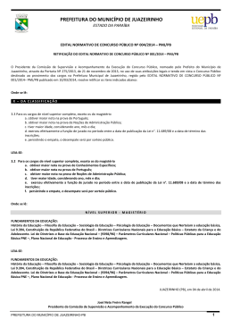 Edital Normativo de Concurso Público Nº 004/2014
