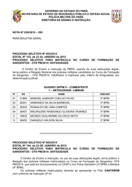 NOTA BG Nº 039/2015 - Proxy da Polícia Militar do Pará!