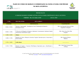 PLANO DO CURSO DE MANEJO E CONSERVA&Ccedil;&Atilde;O DA
