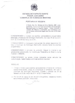 ESTADO DO Estaleiro sANTO PODER JUDiciARiO coMARcA DE