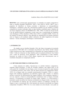 UM ESTUDO COMPARATIVO-LEXICAL DAS FAMÍLIAS KAMAKÃ E