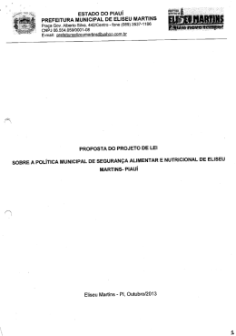 A ESTADO Do PIAUÍ PREFEITURA MUNICIPAL DE ELIsEU MARTINS