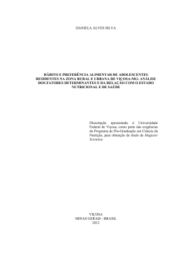 h&aacute;bito e prefer&ecirc;ncia alimentar de adolescentes residentes na