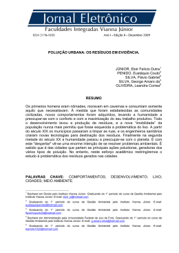 polui&ccedil;&atilde;o urbana: os res&iacute;duos em evid&ecirc;ncia