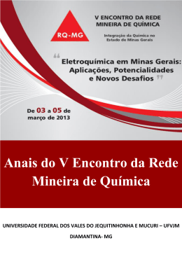 Anais do V Encontro da Rede Mineira de Qu&iacute;mica - SGEA