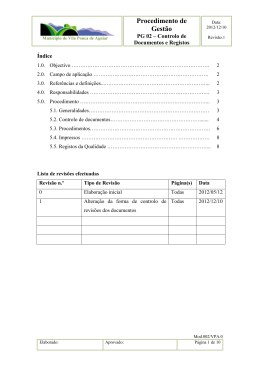 Controlo de Documentos e Registos da Qualidade