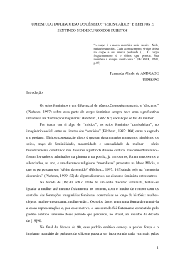 1 UM ESTUDO DO DISCURSO DE G&Ecirc;NERO: &ldquo;SEIOS CA&Iacute;DOS&rdquo; E