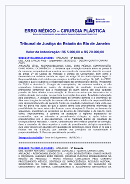 ERRO M&Eacute;DICO &ndash; CIRURGIA PL&Aacute;STICA