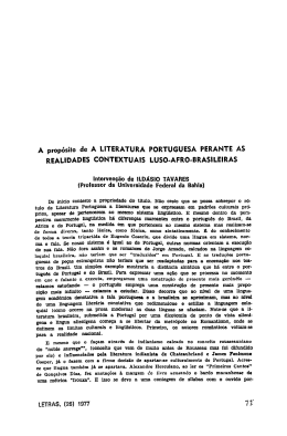 A prop&oacute;sito de A LITERATURA PORTUGUESA PERANTE AS