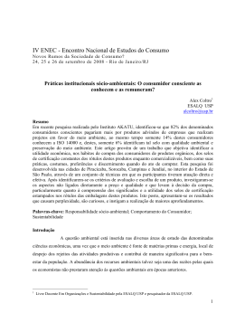 Pr&aacute;ticas institucionais s&oacute;cio-ambientais