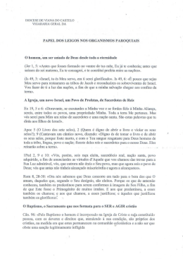 O papel dos leigos nos organismos paroquiais