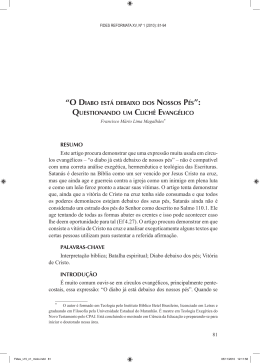 &ldquo;o diabo ESt&aacute; dEbaixo doS noSSoS p&eacute;S