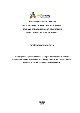 A reprodu&ccedil;&atilde;o da agricultura familiar na Regi&atilde;o
