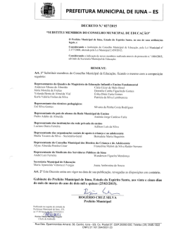 Decreto 027 de 2015 pmiuna Substitui membros do Conselho