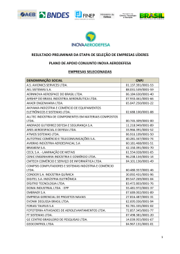 Resultado Preliminar da Etapa de Seleção de Empresas