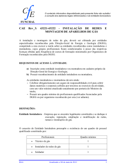 INSTALA&Ccedil;&Atilde;O DE REDES E MONTAGEM DE APARELHOS DE G&Aacute;S