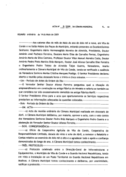 Aos catorze dias do m&ecirc;s de Maio do ano de dois mil