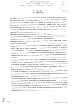 AC TAS actA nuMERo ools - Instituto do Território