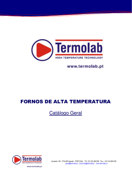 FORNOS DE ALTA TEMPERATURA Catálogo Geral
