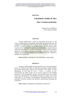 A identidade cindida de Alice Alice`s Scindered Identity