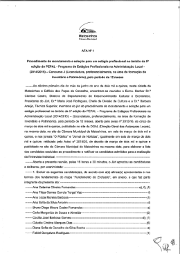 Ata n.º1 - Câmara Municipal de Matosinhos