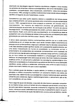 (Sousa Santos. 1995). paradigma cientifica tradicional da