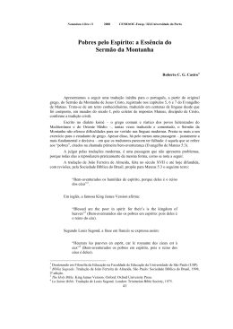 Pobres pelo Esp&iacute;rito: a Ess&ecirc;ncia do Serm&atilde;o da Montanha