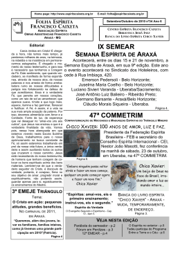 34&ordf; - Folha Esp&iacute;rita Francisco Caixeta