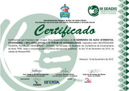 Certificamos que Francisco das Chagas Silva Souza participou do III