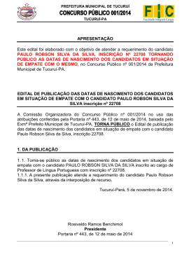 APRESENTA&Ccedil;&Atilde;O Este edital foi elaborado com o objetivo de