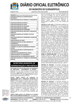 DIÁRIO OFICIAL ELETRÔNICO - Prefeitura Municipal de Florianópolis