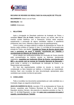recurso de revis&atilde;o do resultado da avalia&ccedil;&atilde;o de t&iacute;tulos
