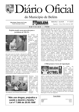 do Munic&iacute;pio de Bel&eacute;m