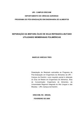 SEPARA&Ccedil;&Atilde;O DA MISTURA &Oacute;LEO DE SOJA REFINADO/n
