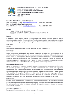 PONTÍFICIA UNIVERSIDADE CAT´OLICA DE GOIÁS Escola de