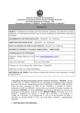 Governo do Estado de Pernambuco Secretaria de Desenvolvimento