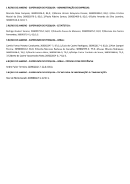 1 RJ/RIO DE JANEIRO - SUPERVISOR DE PESQUISA