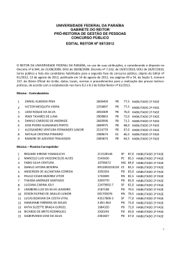 UNIVERSIDADE FEDERAL DA PARAÍBA GABINETE DO REITOR