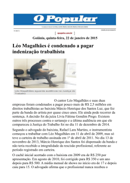 Léo Magalhães é condenado a pagar indenização trabalhista