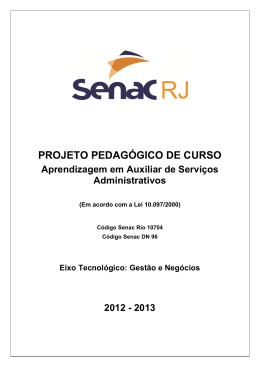 Aprendizagem em Auxiliar de Servi&ccedil;os Administrativos
